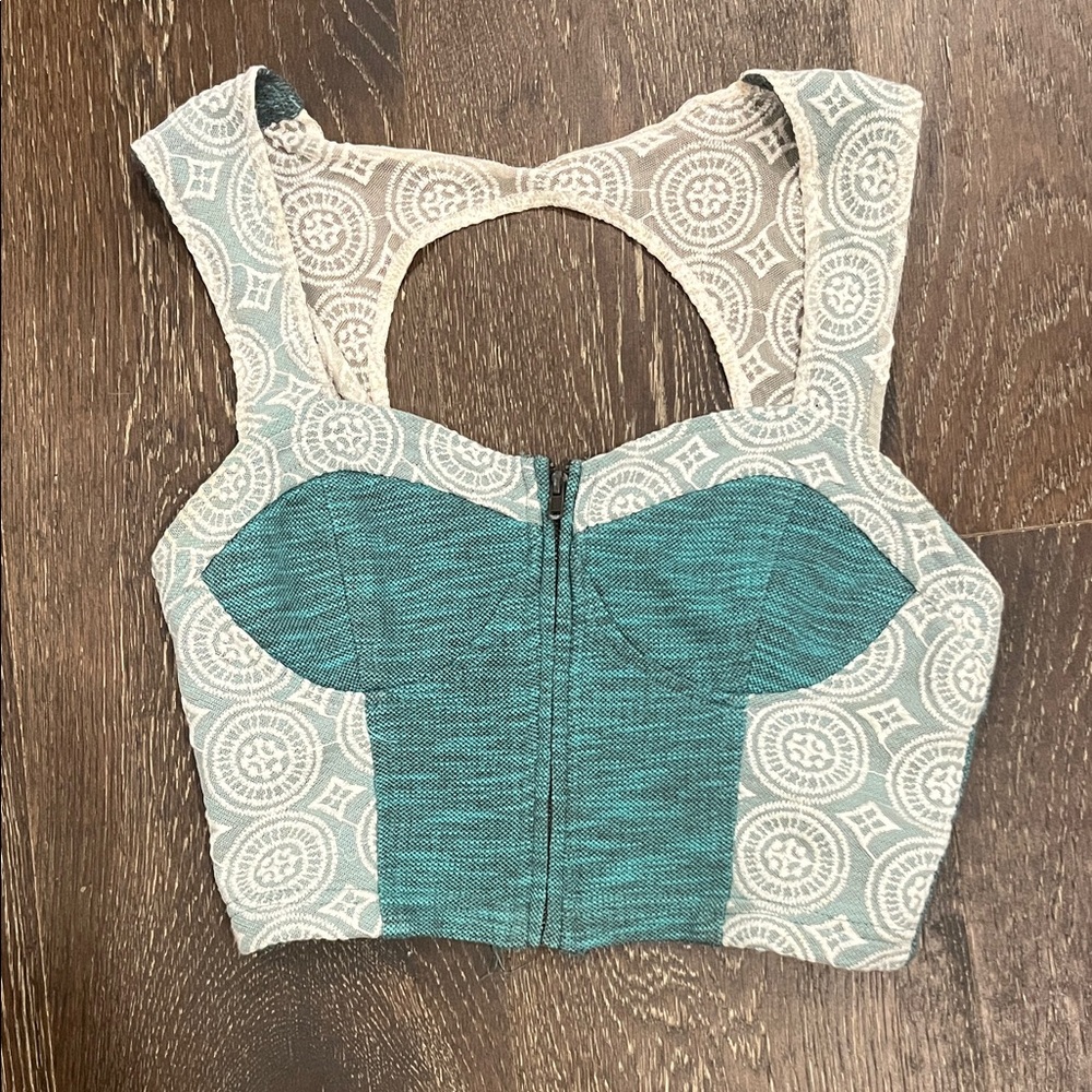 Teal and Lace Corset Top - BOGO